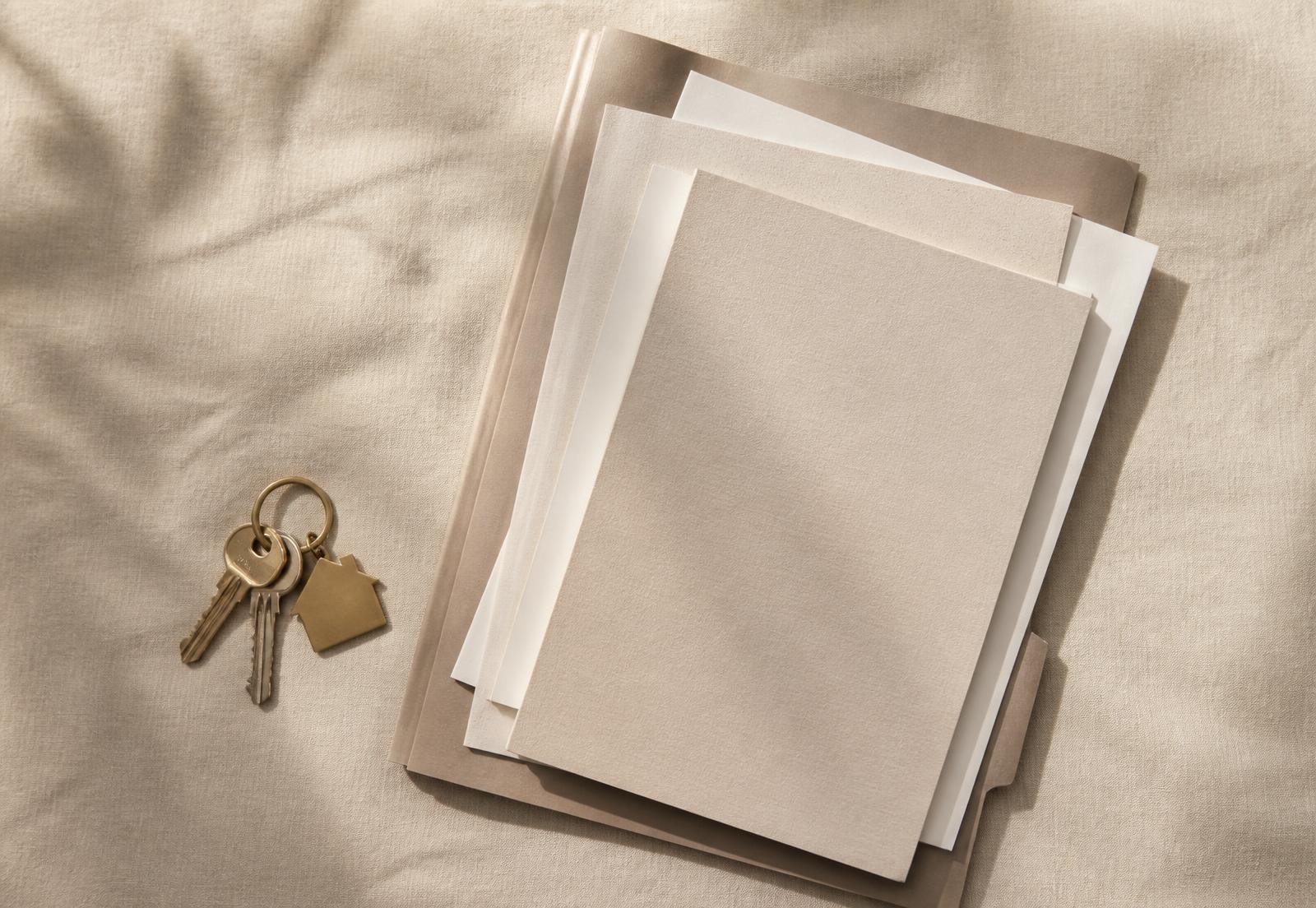 Llaves de una vivienda junto a documentación de venta
